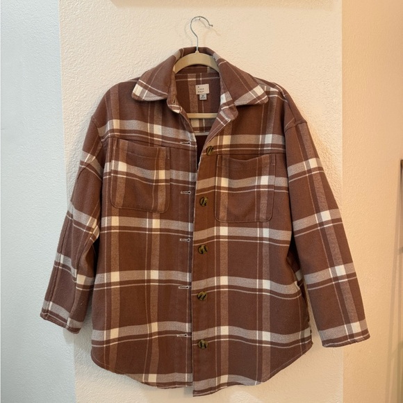 a new day Jackets & Blazers - Mauve Plaid Shacket